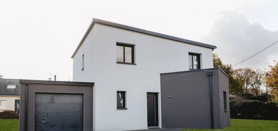 Un pavillon tendance à toit plat avec étage à Treillères (44)