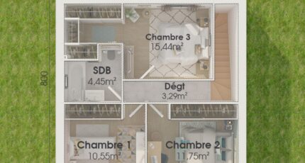 Etage GI 3 ch Trendy  - Maisons Tradilignes