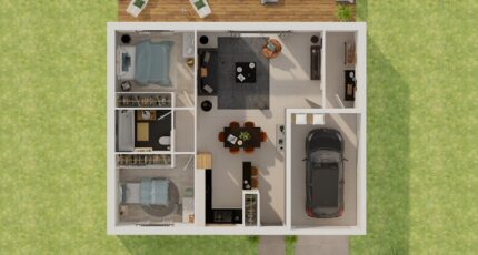 Plain-pied GI 2 ch Design  - Maisons Tradilignes