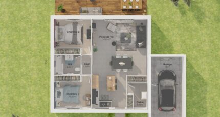 Plain-pied GA 2 ch Trendy  - Maisons Tradilignes