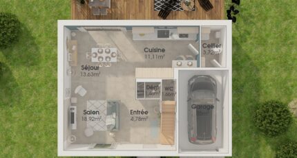 Combles GI 3 ch Design  - Maisons Tradilignes