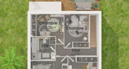 Etage GI 4 ch Design  - Maisons Tradilignes