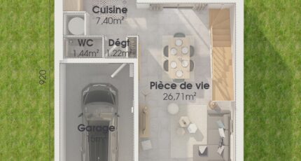 Etage GI 3 ch Design  - Maisons Tradilignes