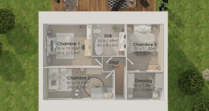 Combles GI 3 ch Trendy  - Maisons Tradilignes