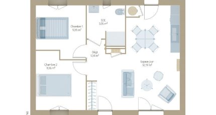 PP Invest 60 2 CH  - Maisons Tradilignes